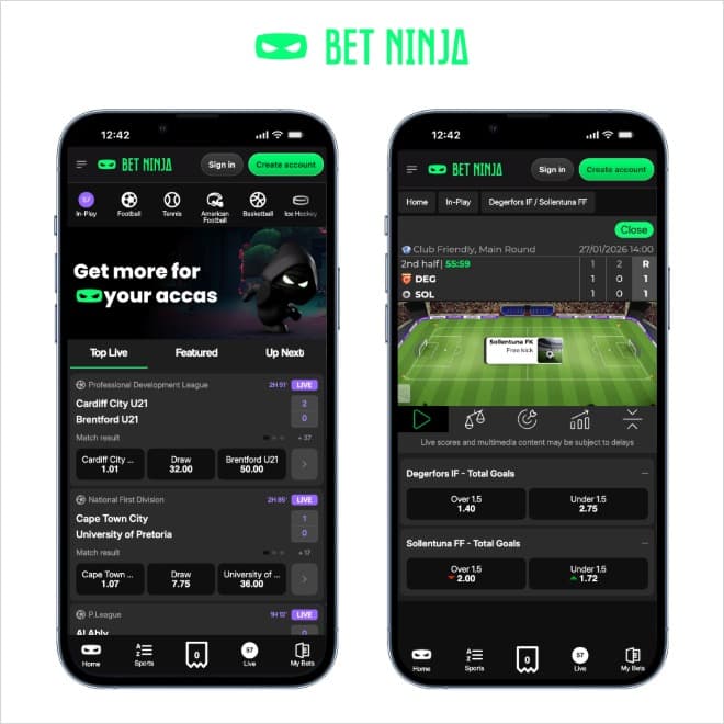 betninja screenshot on mobile on a white background